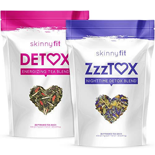 SkinnyFit Detox and ZzzTox 24/7 Bundle, 56 Servings, Cleanse with All-Natural, Laxative-Free, Green Tea Leaves, Chamomile and Lavender. Release Toxins and Relieve Stress